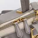 FENDI Chameleon Hand Bag Leather 2way Gray Gold Tone 8BL110 Auth 198625A-19