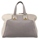 FENDI Chameleon Hand Bag Leather 2way Gray Gold Tone 8BL110 Auth 198625A-2