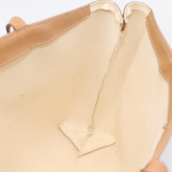 CELINE Macadam Tote Bag PVC Leather White Beige Auth 198626