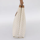 CELINE Macadam Tote Bag PVC Leather White Beige Auth 198626-5