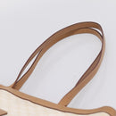 CELINE Macadam Tote Bag PVC Leather White Beige Auth 198626-8