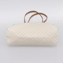 CELINE Macadam Tote Bag PVC Leather White Beige Auth 198626-9