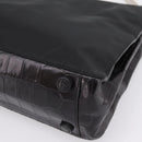 PRADA Tote Bag Nylon Black Silver Auth 198627A-10