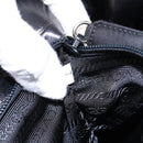 PRADA Tote Bag Nylon Black Silver Auth 198627A-22