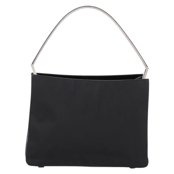 PRADA Tote Bag Nylon Black Silver Auth 198627A
