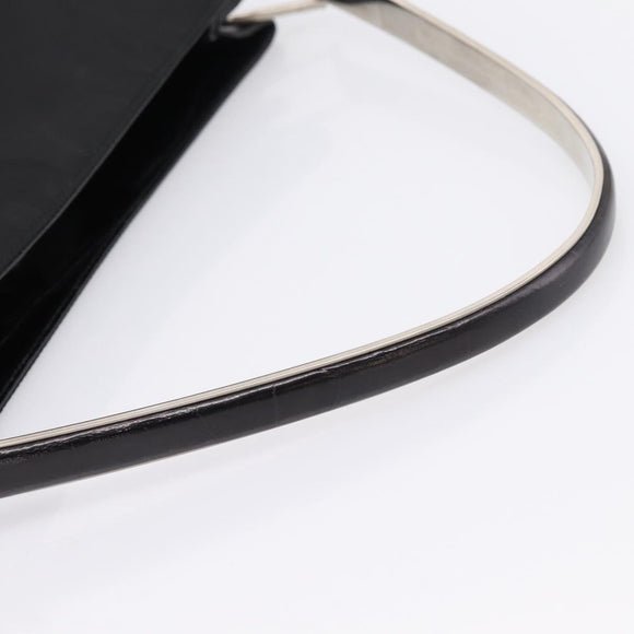 PRADA Tote Bag Nylon Black Silver Auth 198627A