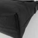 BURBERRY Shoulder Bag Leather Black Silver Auth 198628A-15