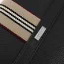 BURBERRY Shoulder Bag Leather Black Silver Auth 198628A-17
