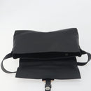 BURBERRY Shoulder Bag Leather Black Silver Auth 198628A-10