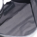 BURBERRY Shoulder Bag Leather Black Silver Auth 198628A-12