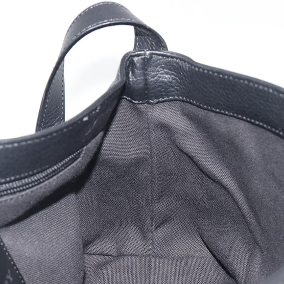 BURBERRY Shoulder Bag Leather Black Silver Auth 198628A