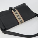 BURBERRY Shoulder Bag Leather Black Silver Auth 198628A-6