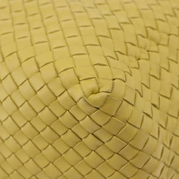 BOTTEGA VENETA INTRECCIATO Shoulder Bag Leather Yellow Auth 198629V