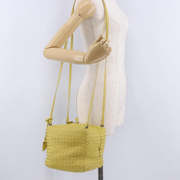 BOTTEGA VENETA INTRECCIATO Shoulder Bag Leather Yellow Auth 198629V