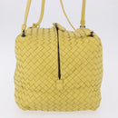 BOTTEGA VENETA INTRECCIATO Shoulder Bag Leather Yellow Auth 198629V-3