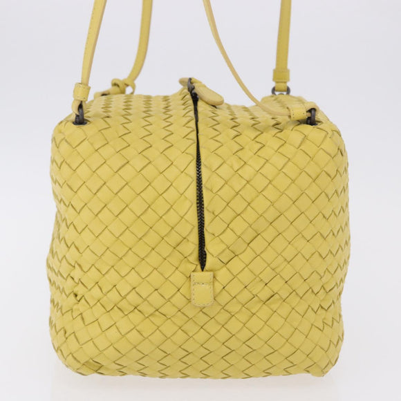 BOTTEGA VENETA INTRECCIATO Shoulder Bag Leather Yellow Auth 198629V