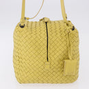 BOTTEGA VENETA INTRECCIATO Shoulder Bag Leather Yellow Auth 198629V-4