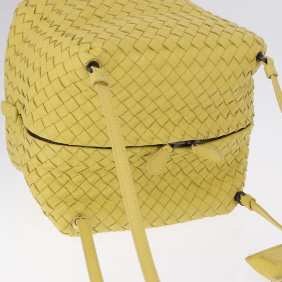 BOTTEGA VENETA INTRECCIATO Shoulder Bag Leather Yellow Auth 198629V