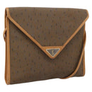 CELINE Shoulder Bag Canvas Brown Beige Auth 198630-1