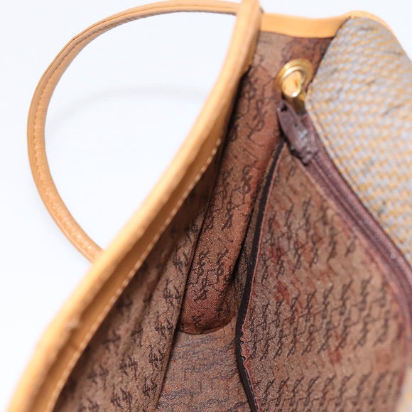 CELINE Shoulder Bag Canvas Brown Beige Auth 198630