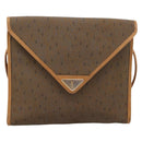 CELINE Shoulder Bag Canvas Brown Beige Auth 198630-2