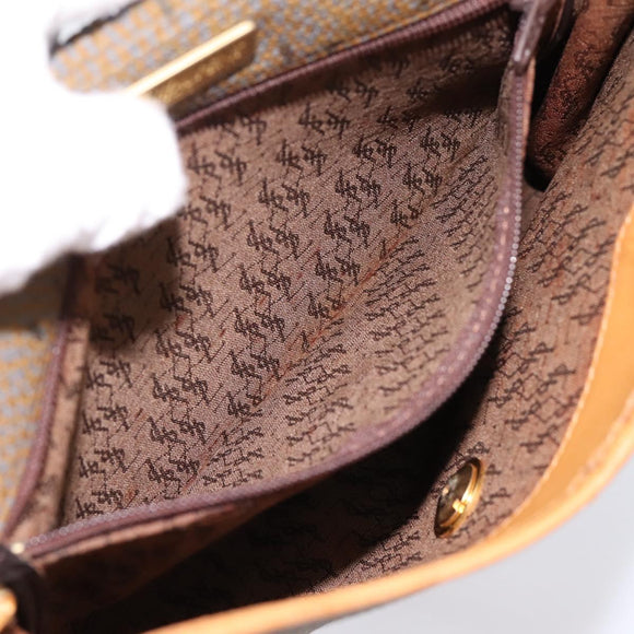 CELINE Shoulder Bag Canvas Brown Beige Auth 198630