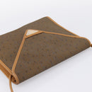 CELINE Shoulder Bag Canvas Brown Beige Auth 198630-6