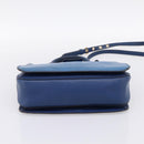 Miu Miu Hand Bag Leather 2way Blue Gold Tone Auth 198631A-5