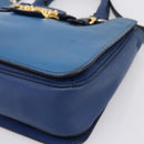 Miu Miu Hand Bag Leather 2way Blue Gold Tone Auth 198631A-15