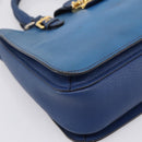 Miu Miu Hand Bag Leather 2way Blue Gold Tone Auth 198631A-16