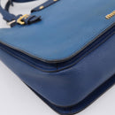 Miu Miu Hand Bag Leather 2way Blue Gold Tone Auth 198631A-10