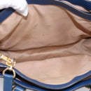 Miu Miu Hand Bag Leather 2way Blue Gold Tone Auth 198631A-18