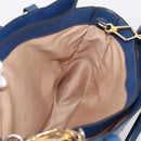 Miu Miu Hand Bag Leather 2way Blue Gold Tone Auth 198631A-19