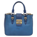 Miu Miu Hand Bag Leather 2way Blue Gold Tone Auth 198631A-13