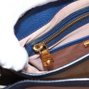 Miu Miu Hand Bag Leather 2way Blue Gold Tone Auth 198631A-24