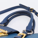 Miu Miu Hand Bag Leather 2way Blue Gold Tone Auth 198631A-8