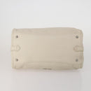 Miu Miu Hand Bag Leather 2way Ivory Silver Auth 198635A-5