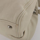 Miu Miu Hand Bag Leather 2way Ivory Silver Auth 198635A-16