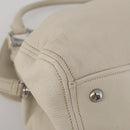Miu Miu Hand Bag Leather 2way Ivory Silver Auth 198635A-17