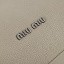 Miu Miu Hand Bag Leather 2way Ivory Silver Auth 198635A-18