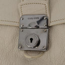 Miu Miu Hand Bag Leather 2way Ivory Silver Auth 198635A-19