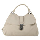 Miu Miu Hand Bag Leather 2way Ivory Silver Auth 198635A-13
