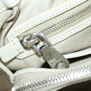 Miu Miu Hand Bag Leather 2way Ivory Silver Auth 198635A-23