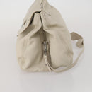 Miu Miu Hand Bag Leather 2way Ivory Silver Auth 198635A-3