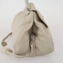 Miu Miu Hand Bag Leather 2way Ivory Silver Auth 198635A-4
