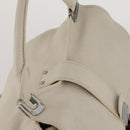 Miu Miu Hand Bag Leather 2way Ivory Silver Auth 198635A-6