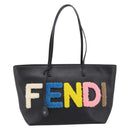 FENDI Tote Bag Leather Black Multicolor 8BH198 Auth 198636A-13