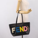 FENDI Tote Bag Leather Black Multicolor 8BH198 Auth 198636A-22