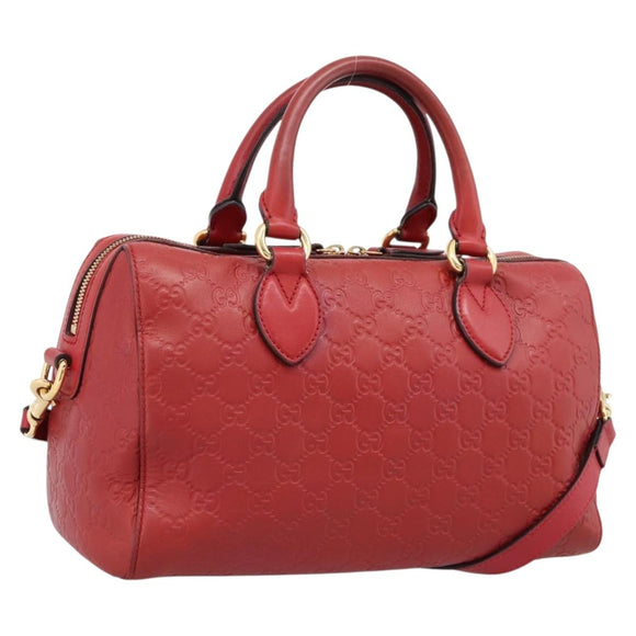 GUCCI GuccissimaGG Hand Bag Leather 2way Red Gold Tone 453573 Auth 198638