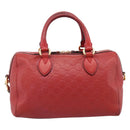 GUCCI GuccissimaGG Hand Bag Leather 2way Red Gold Tone 453573 Auth 198638-3